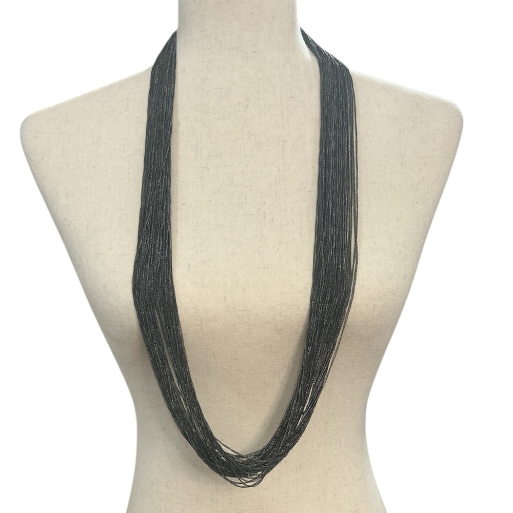 Elegant Black Multi-Strand Necklace